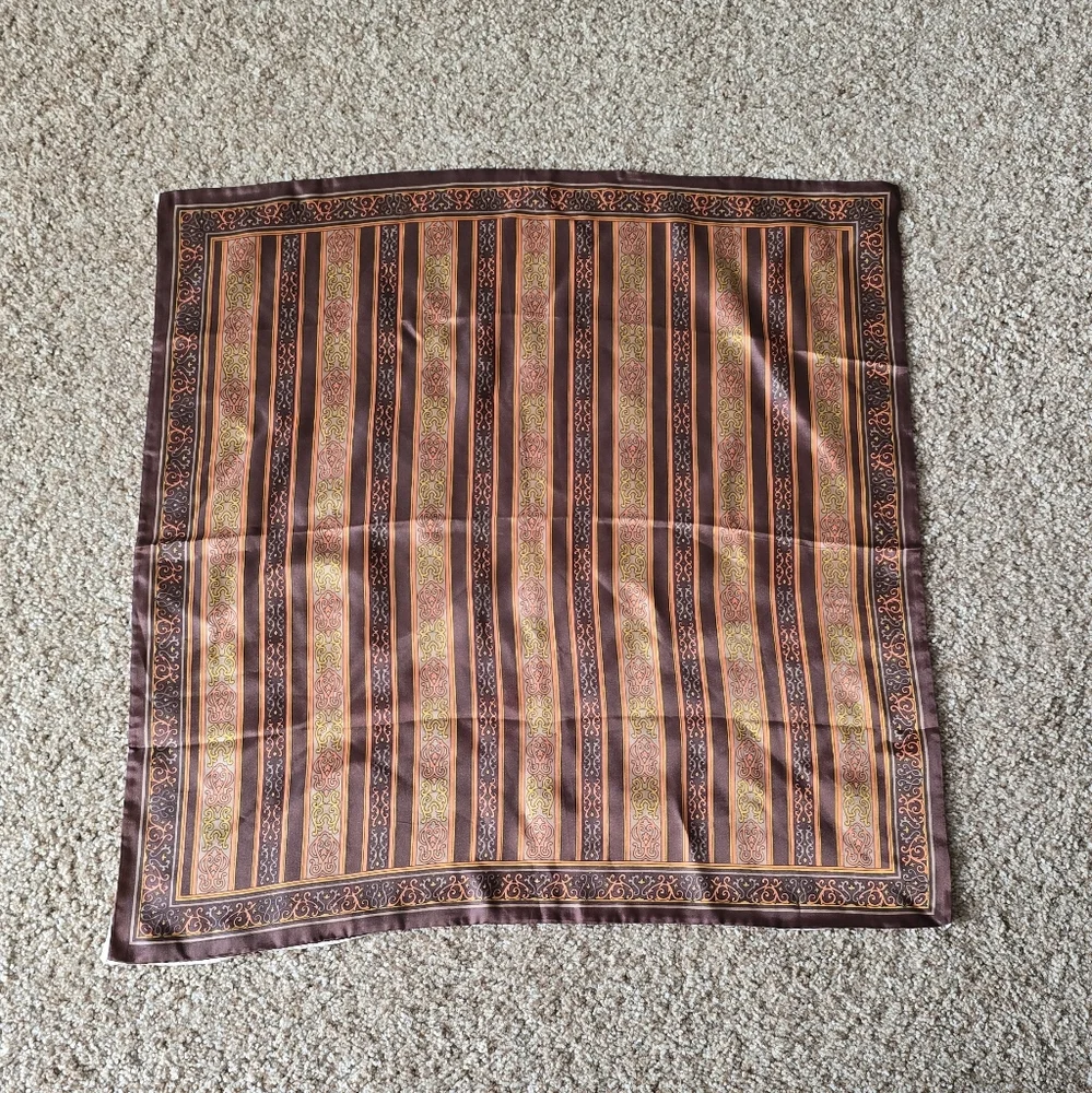 Vintage Brown Tone Silk Scarf